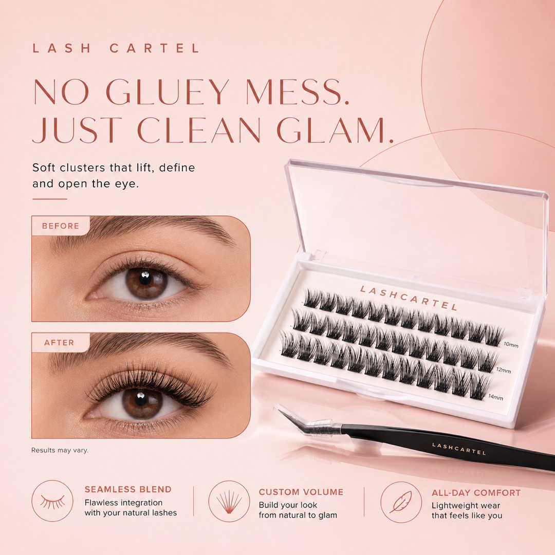 Pretty Ambition pre-glued cluster lashes